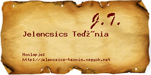 Jelencsics Teónia névjegykártya